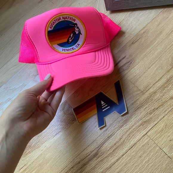 Aviator Nation Accessories - RARE hot pink aviator nation trucker hat brand new